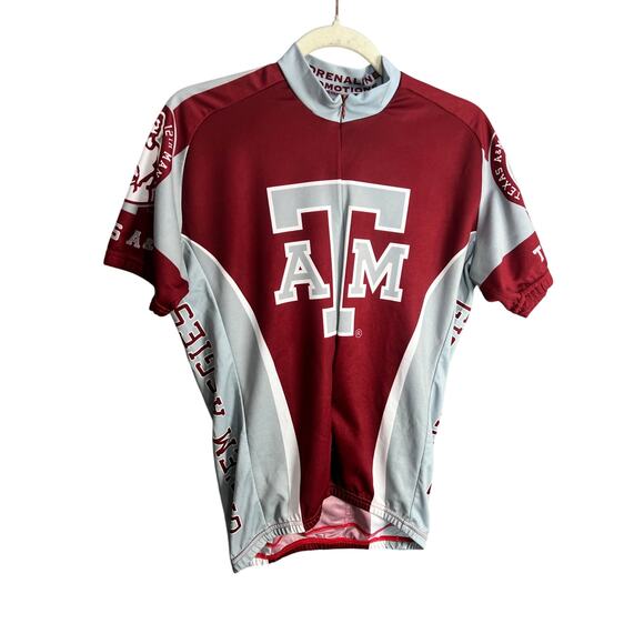 Texas A&M University Adrenaline Promotions Cycling Jersey Shirt XL Marron Sports - Picture 1 of 11